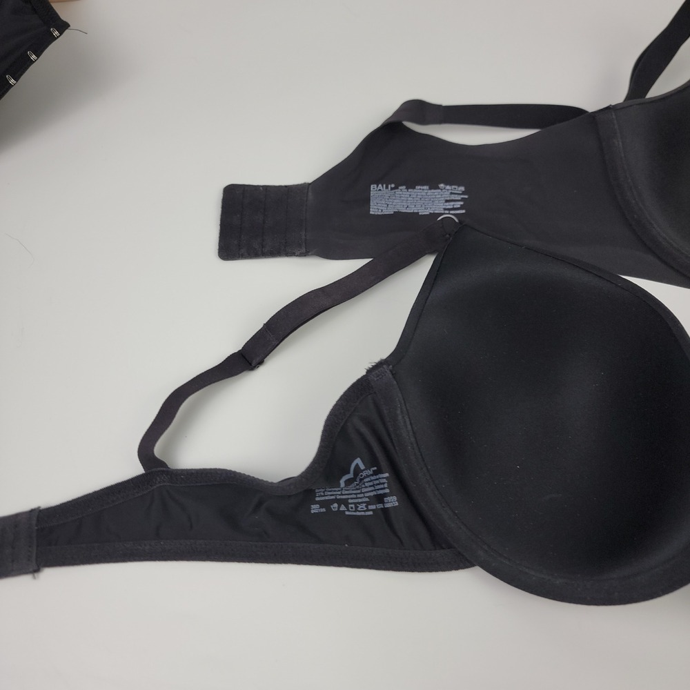Maidenform Bali Womens 38D Black Underwire T-Shirt Bra Set of 2 07959 DF4481 - Picture 6 of 7